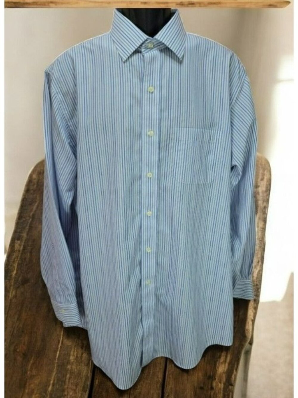 Brooks Brothers Regent Non-Iron Blue Striped Shirt 17-34